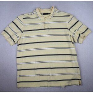 CLUB ROOM - MEN'S YELLOW STRIPED SHORT SLEEVE POLO SHIRT - SIZE XL
